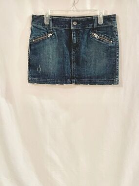 Juicy Couture Denim Mini Skirt Zipper Pockets size 30